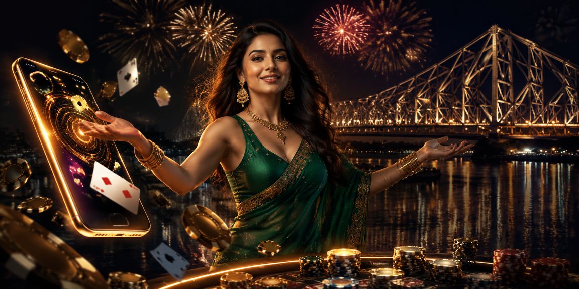 Mobile poker game in Kolkata atmosphere, showcasing vibrant player action
